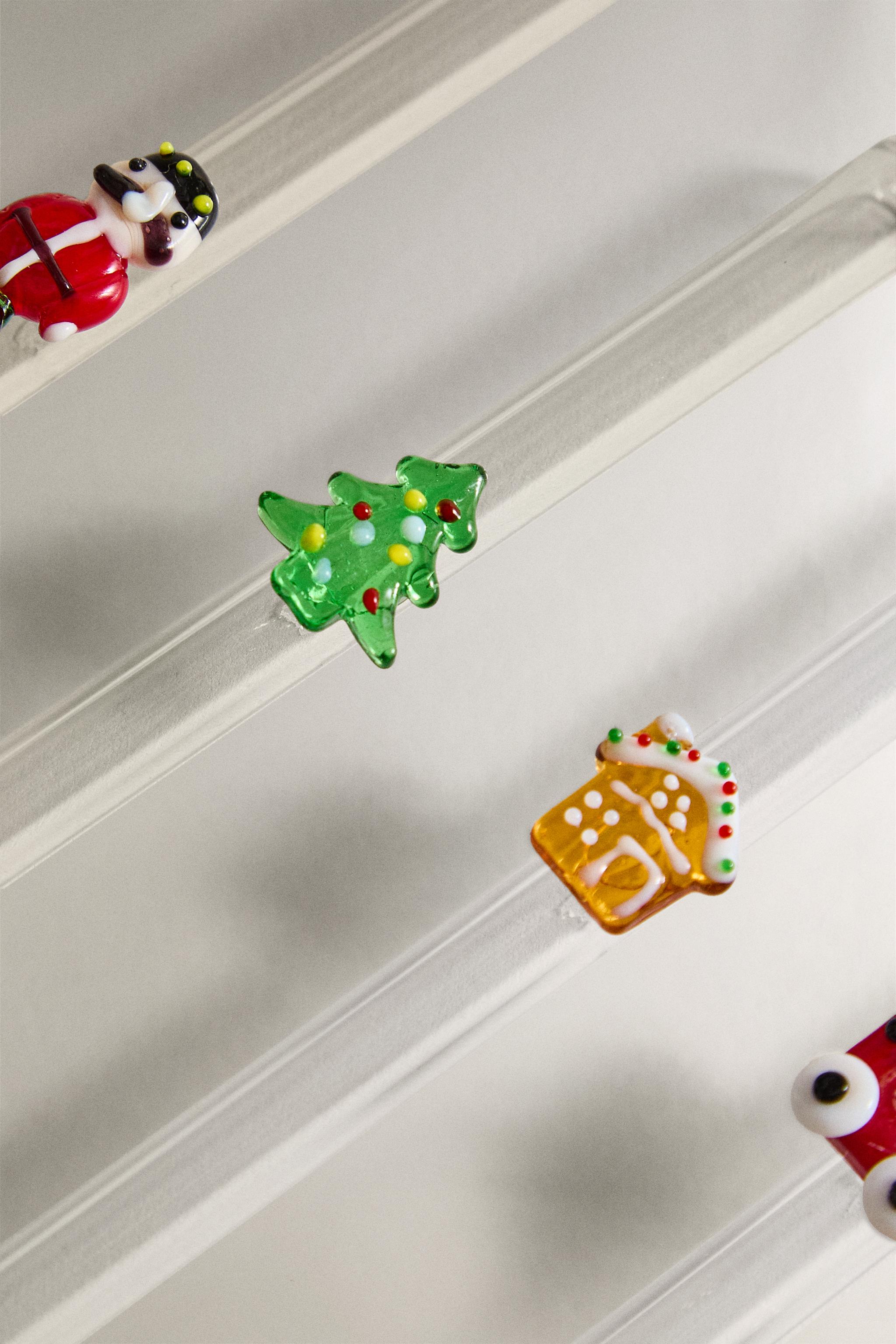 LOT DE PAILLES EN VERRE FIGURINES NOËL (LOT DE 6)